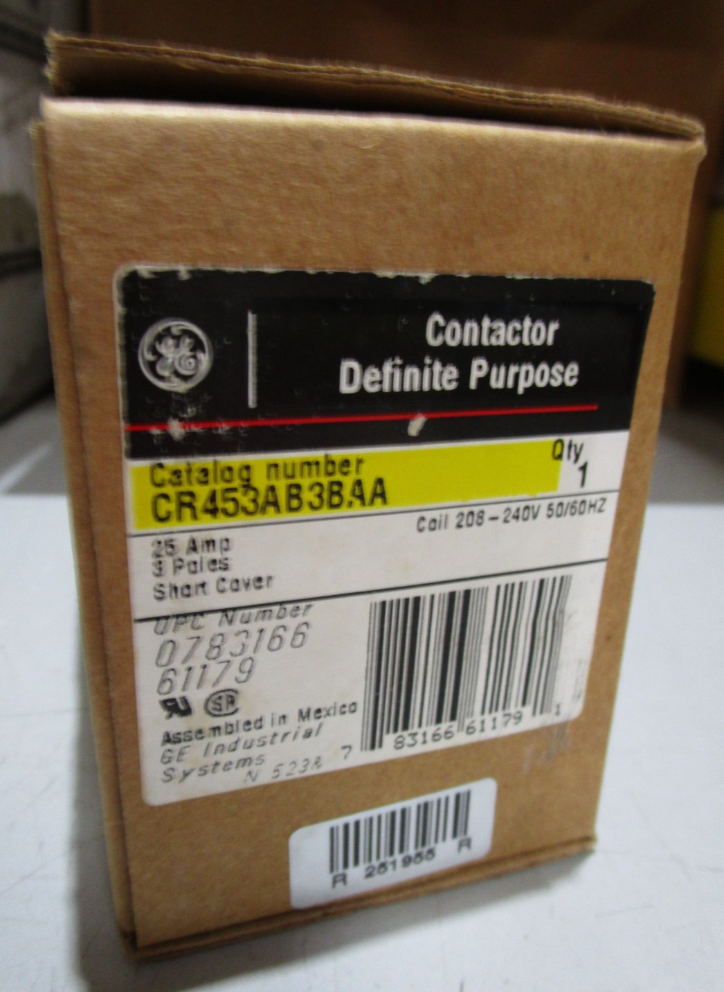 General Electric CR453AB3BAA Definite Purpose Contactor Coil 208 240V 50/60HZ