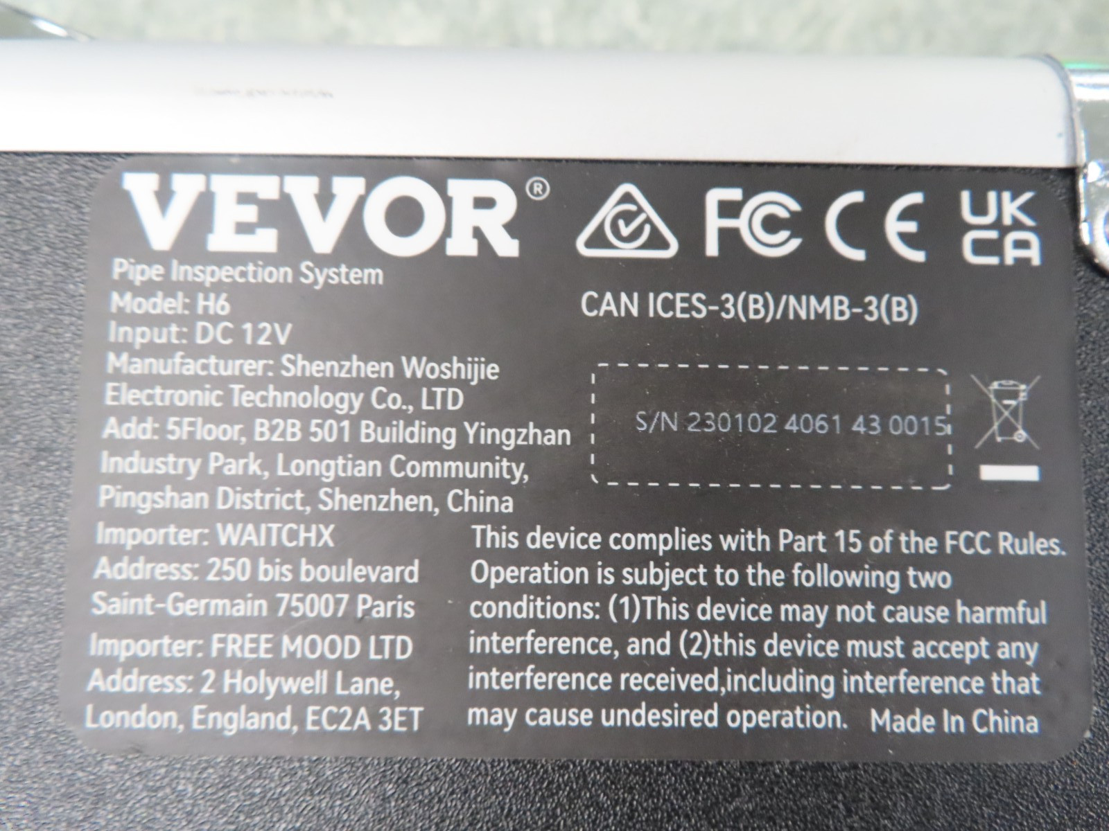 VEVOR Sewer Pipe Camera 7 in. Screen Pipeline Inspection Camera 98 ft. with DVR