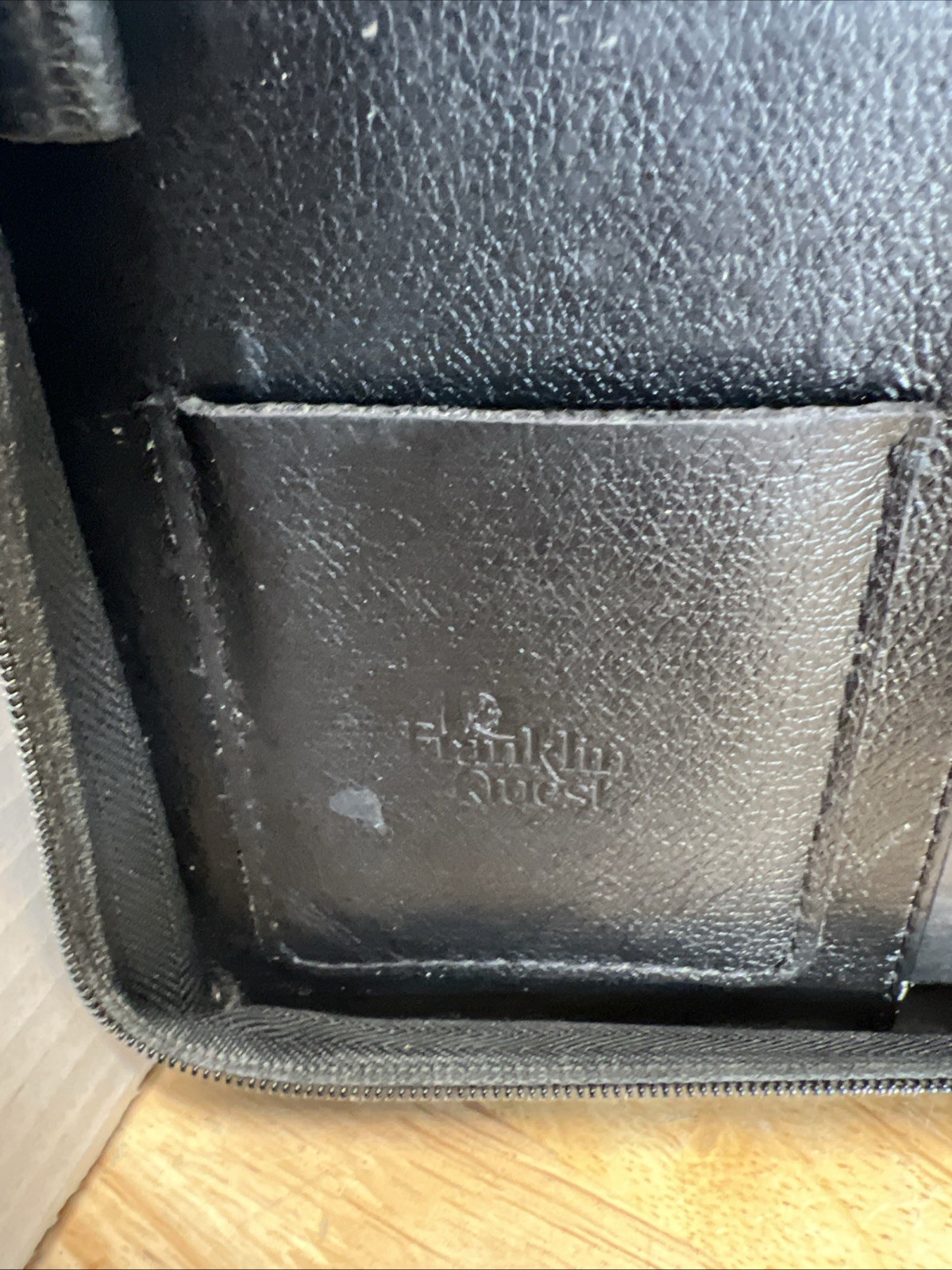 Vintage Franklin Quest Signature 7-Ring Binder Black Leather Day Planner 8×10.5