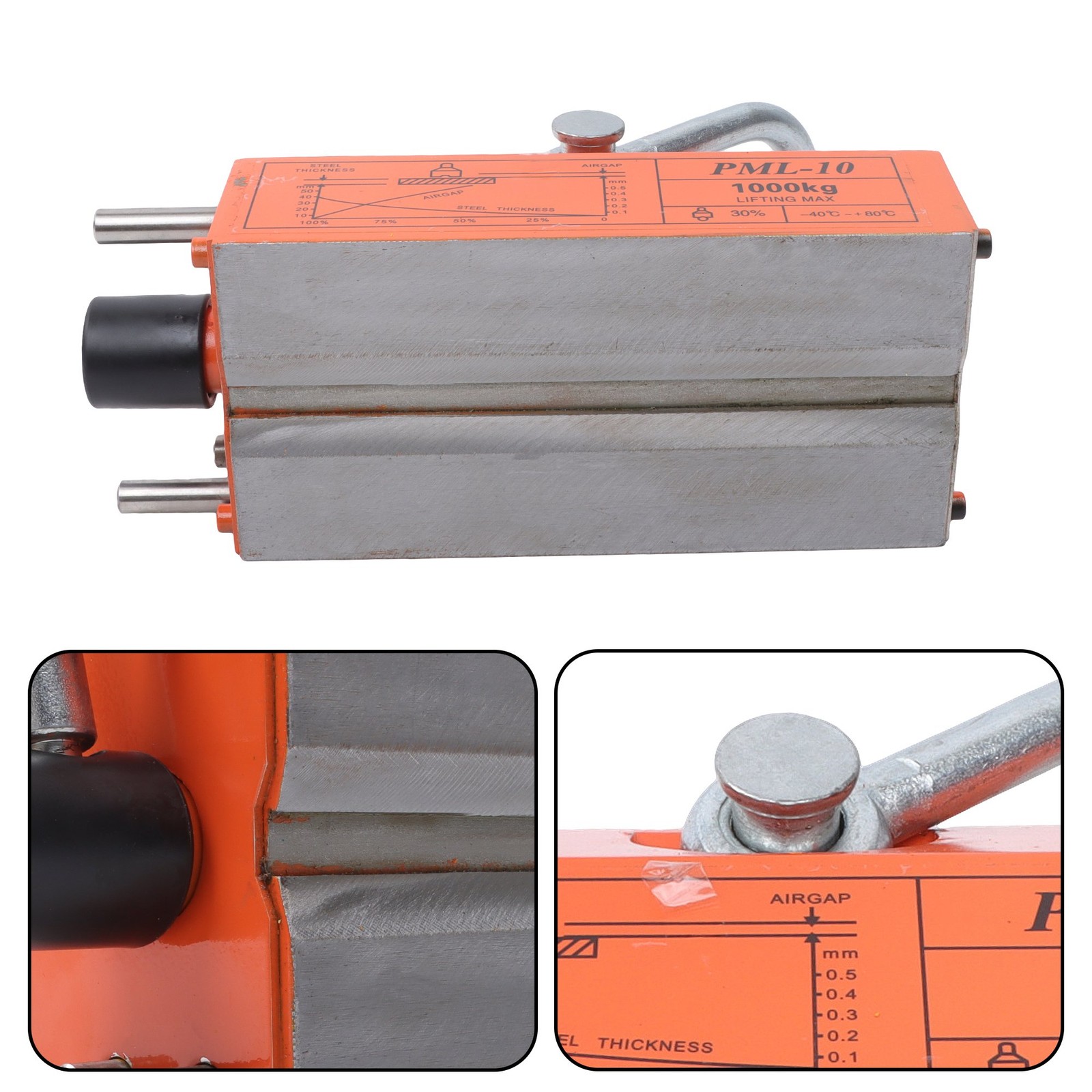 2200Lbs/1000kg Neodymium Hoist Magnetic Lifter Lifting Magnet 2 Safety Factor