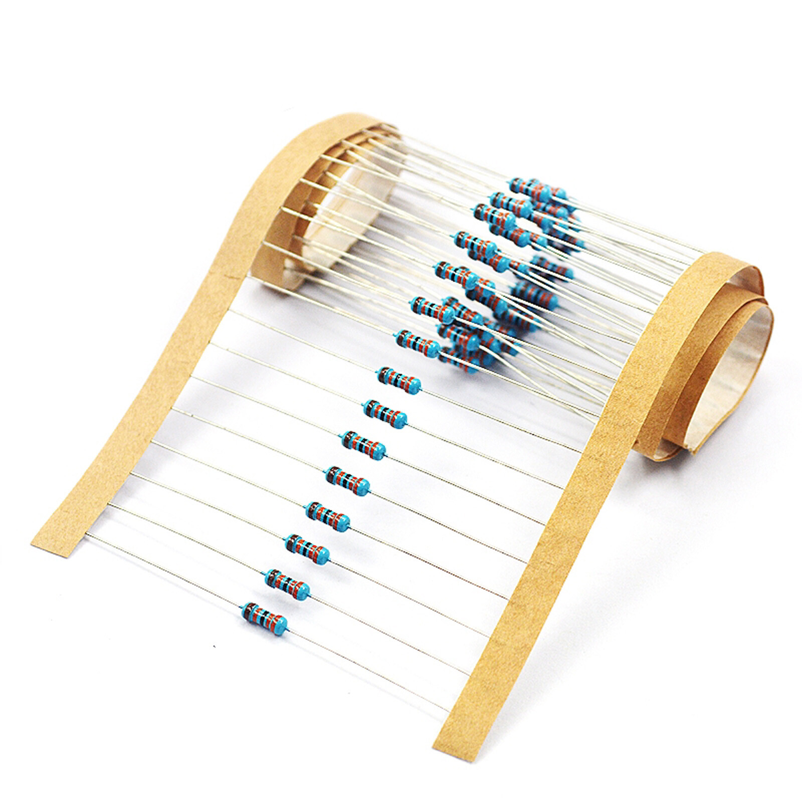 200pcs 1~1000Ω Ohm 1-1000R Metal Film Resistors 1/4W 0.25W 1% Tolerance
