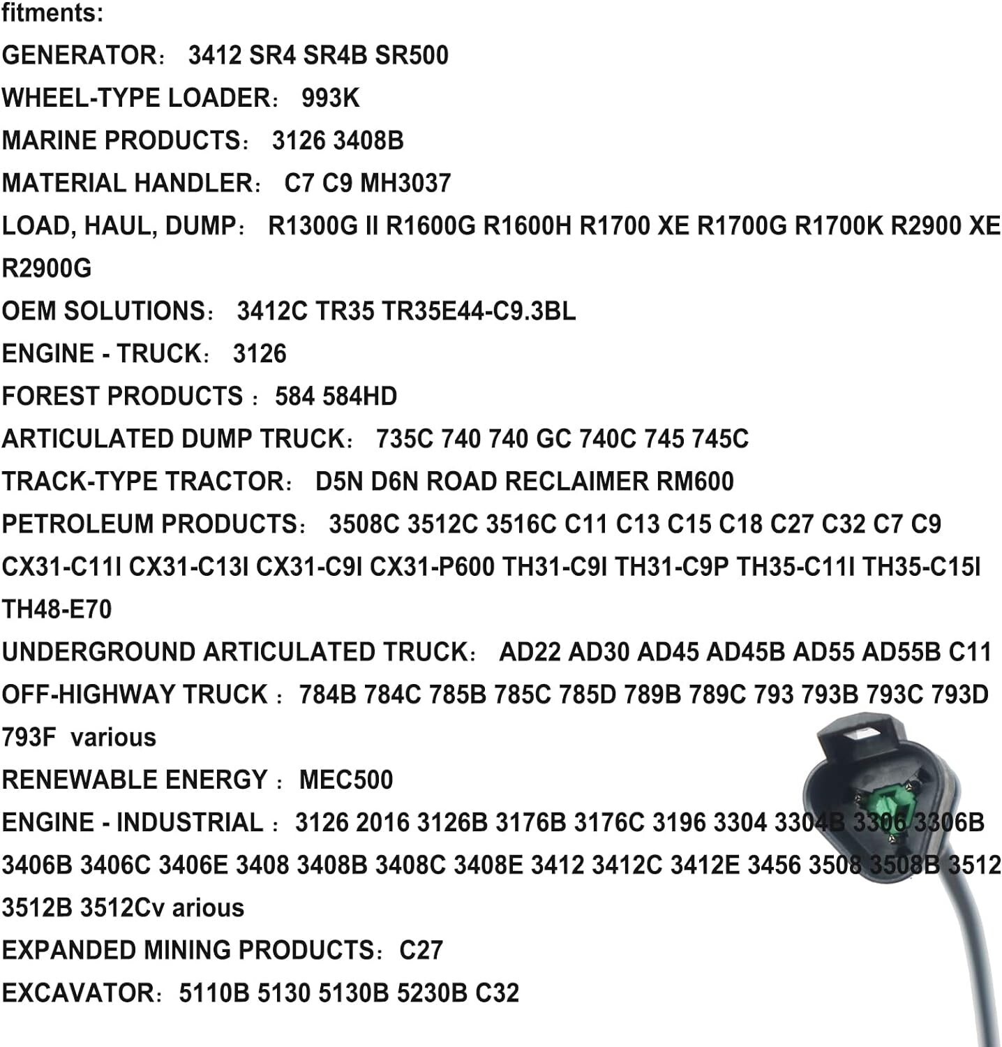 430-9449 Coolant Oil level Sensor fits Caterpillar C7 C9 C15 C18 C27 C32 D6N