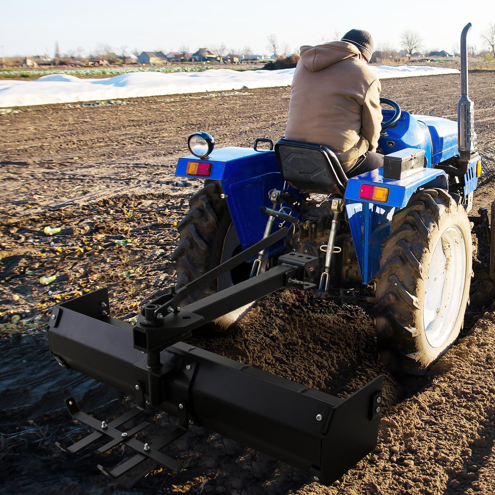 42″ Tow Behind Box Scraper Box Blade Hitch Tow Lawn Tractor for ATV UTV Grader