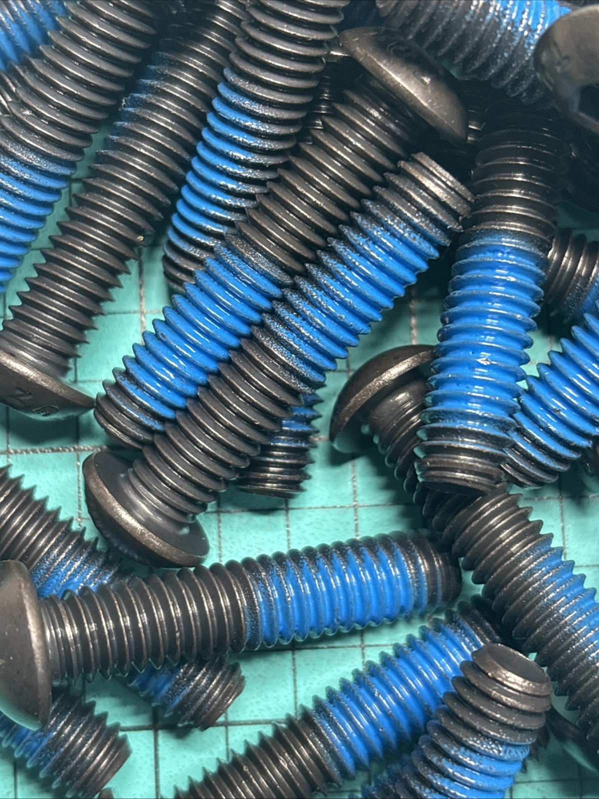 100- 5/16-18×1-1/2, 1.5 Button Allen Head Cap Screws Black Oxide W/ Blue Sealant
