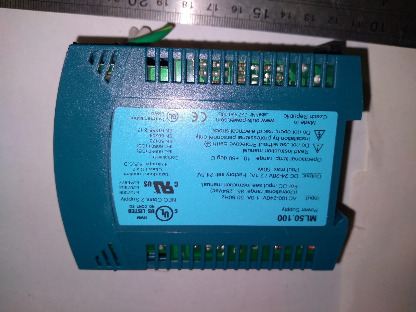 PULS-POWER ML50.100 POWER SUPPLY AC100-240V 50-60HZ DC24-28V 2.1A
