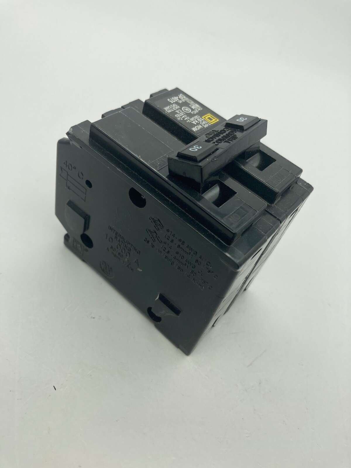 Square D Homeline HOM230 2 Pole 30 Amp 120 240V Type HOM Plug In Circuit Breaker
