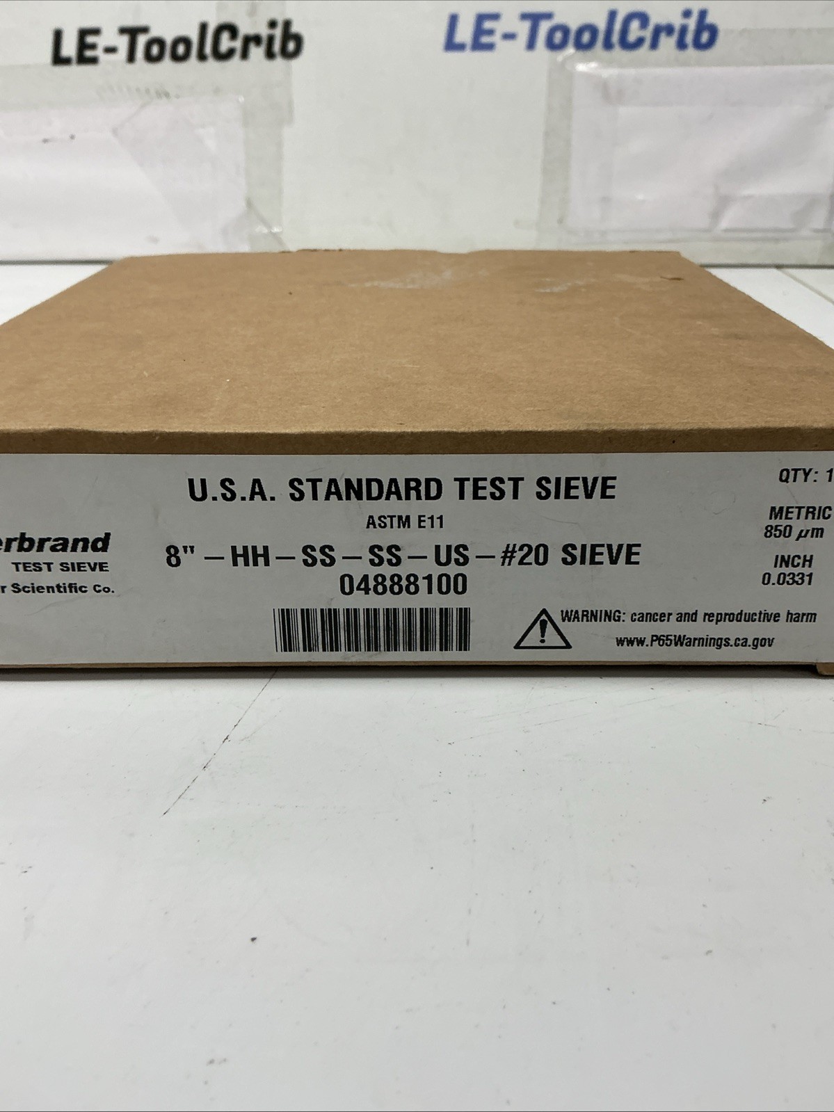 Fisherbrand Test Sieve 8”-HH-SS-SS-US-#20 SIEVE V-757