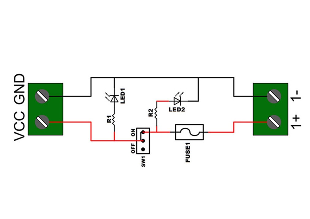 DIN Rail Mount 1 Position Switch DC Power Distribution Strip Module