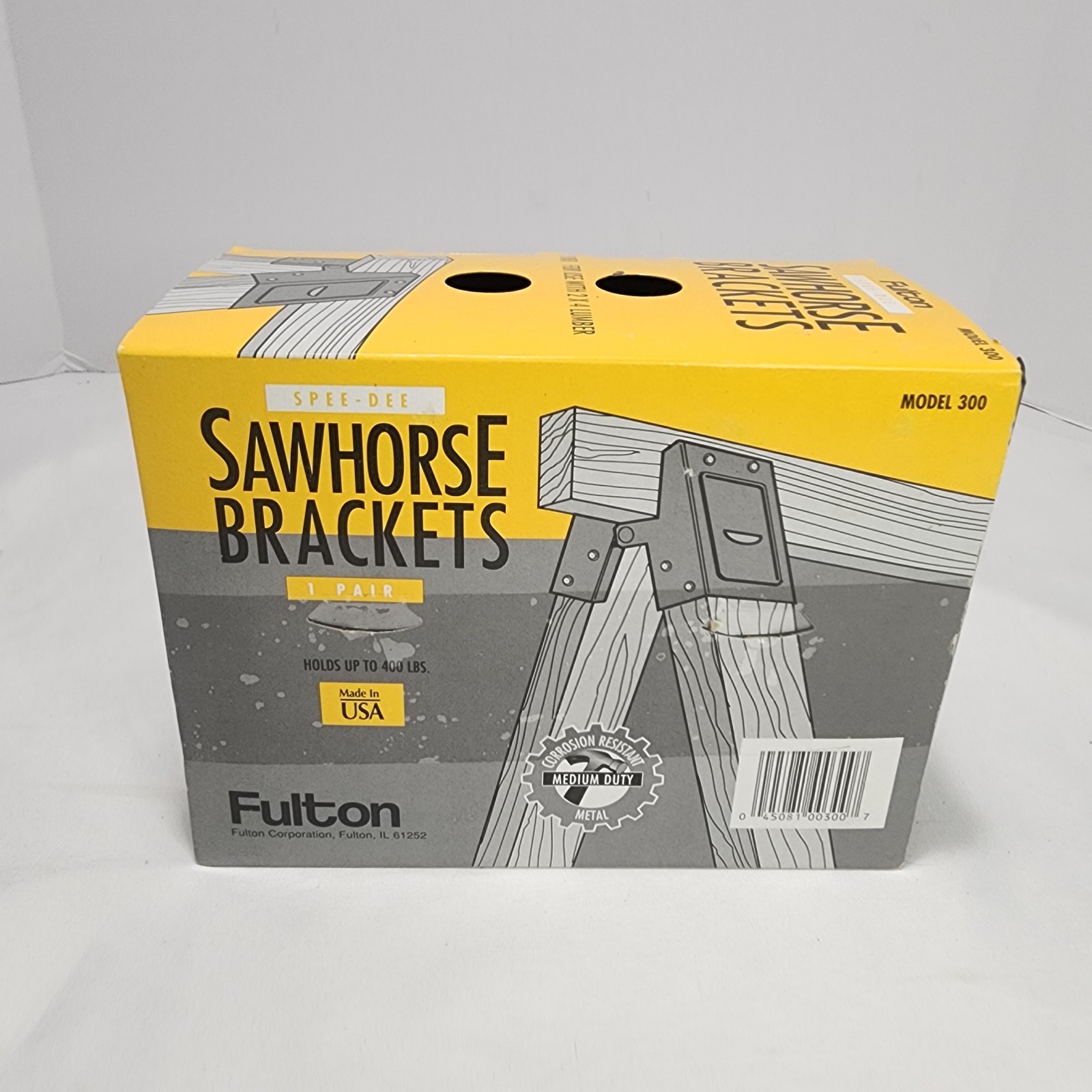 One Pair Of FULTON Medium Duty 300SHB Spee-Dee 2×4″ Sawhorse Brackets – NEW