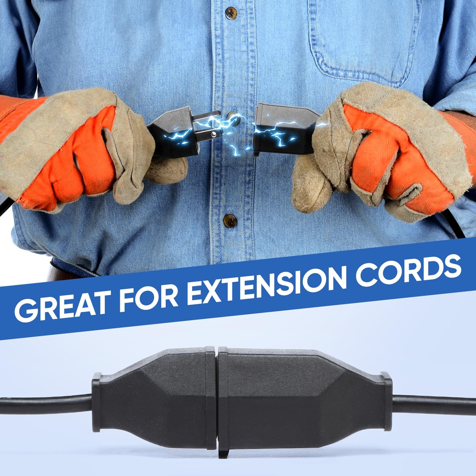 XINYIELE Extension Cord Repair Replacement Ends,Male and Female Black