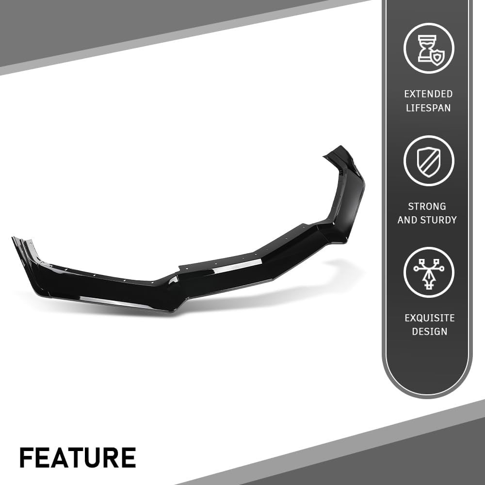 Front Bumper Lip Splitter Compatible Chevy Corvette C8 All Model 2020-2024 Black