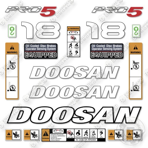 Fits Doosan G18S-5 Decal Kit Forklift- 7 YEAR OUTDOOR 3M VINYL!