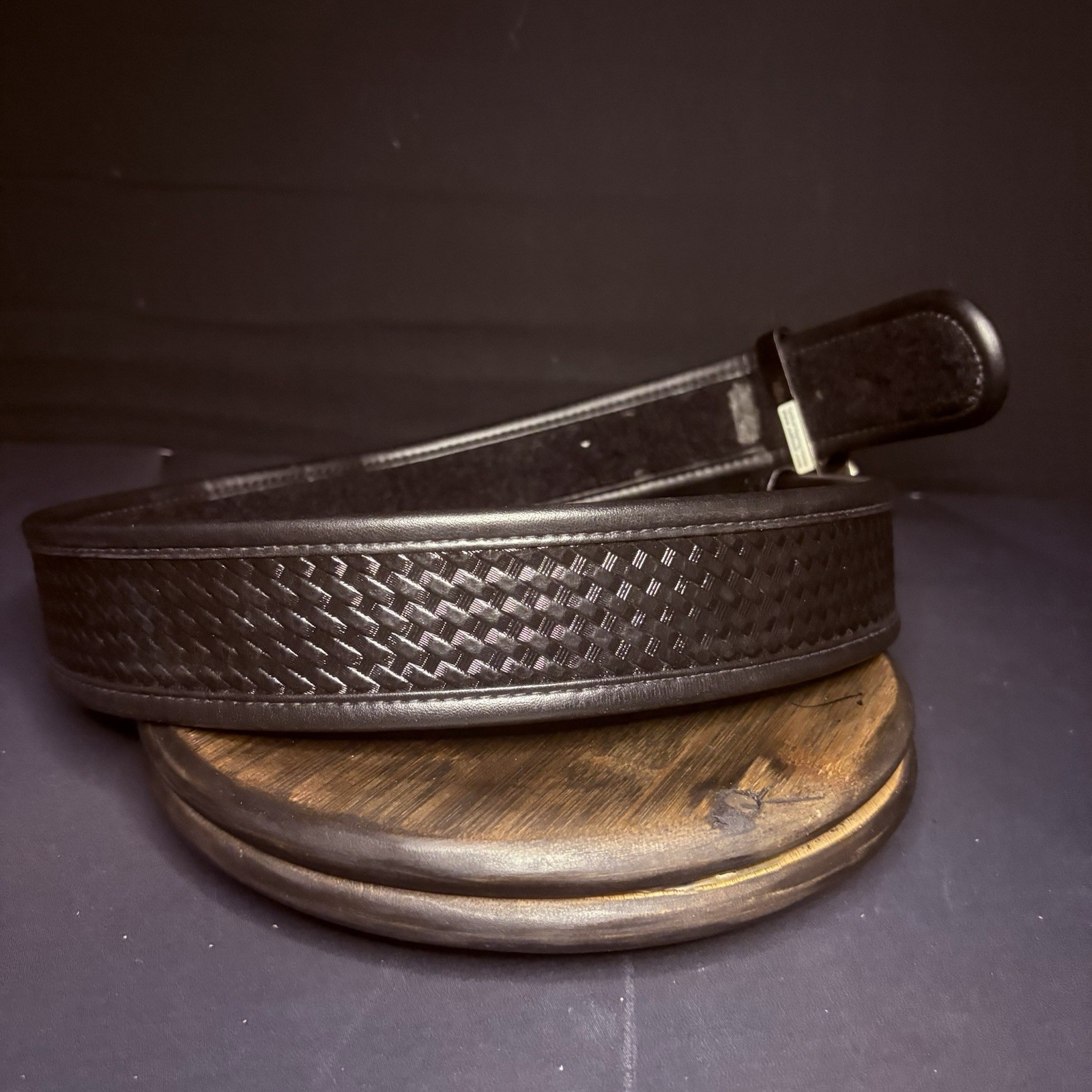 Bianchi Duty Belt Size 34″ AccuMold 7960 w/Keyring Holder Basketweave Leather