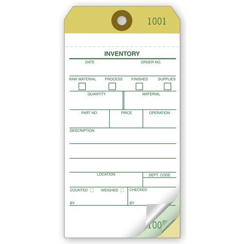 R570.1 Inventory 2 Part Tags 3 1/8 x 6 1/4″ QTY 500