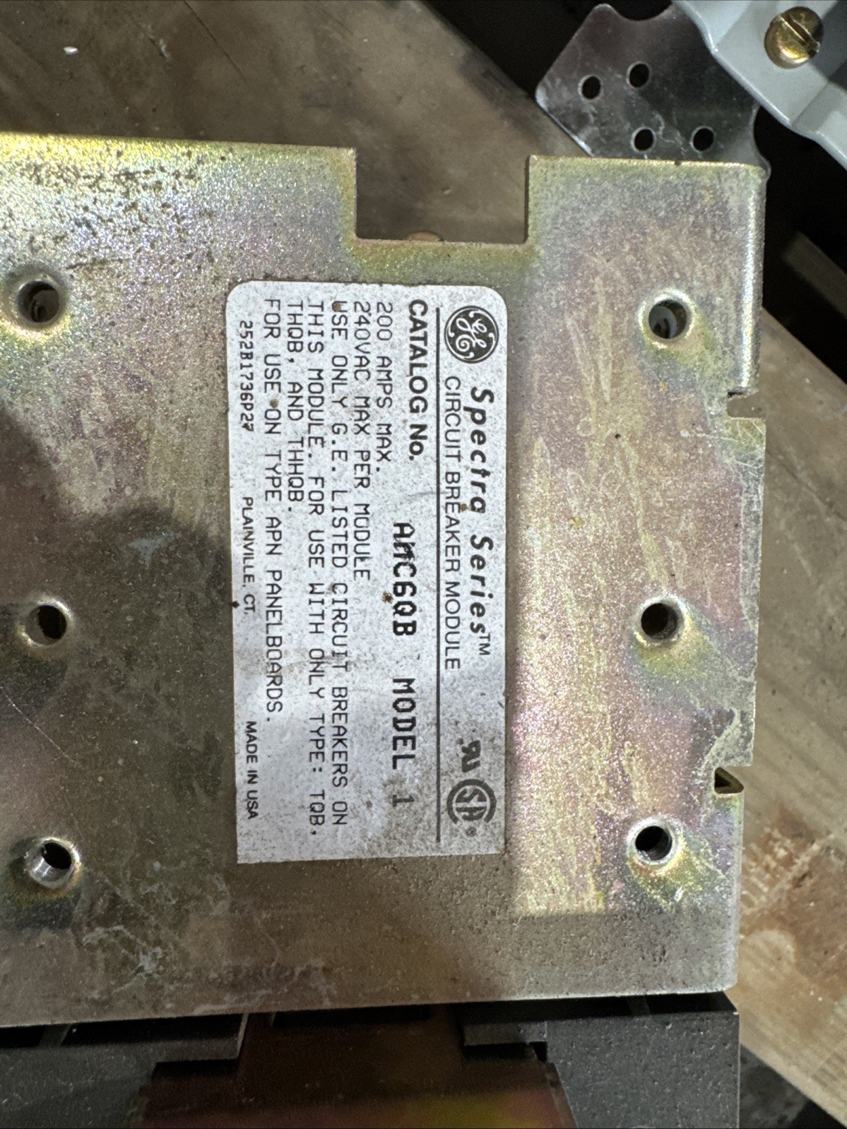 GE Circuit Breaker Module AMC6QB 200 Amp Max 249 Volt