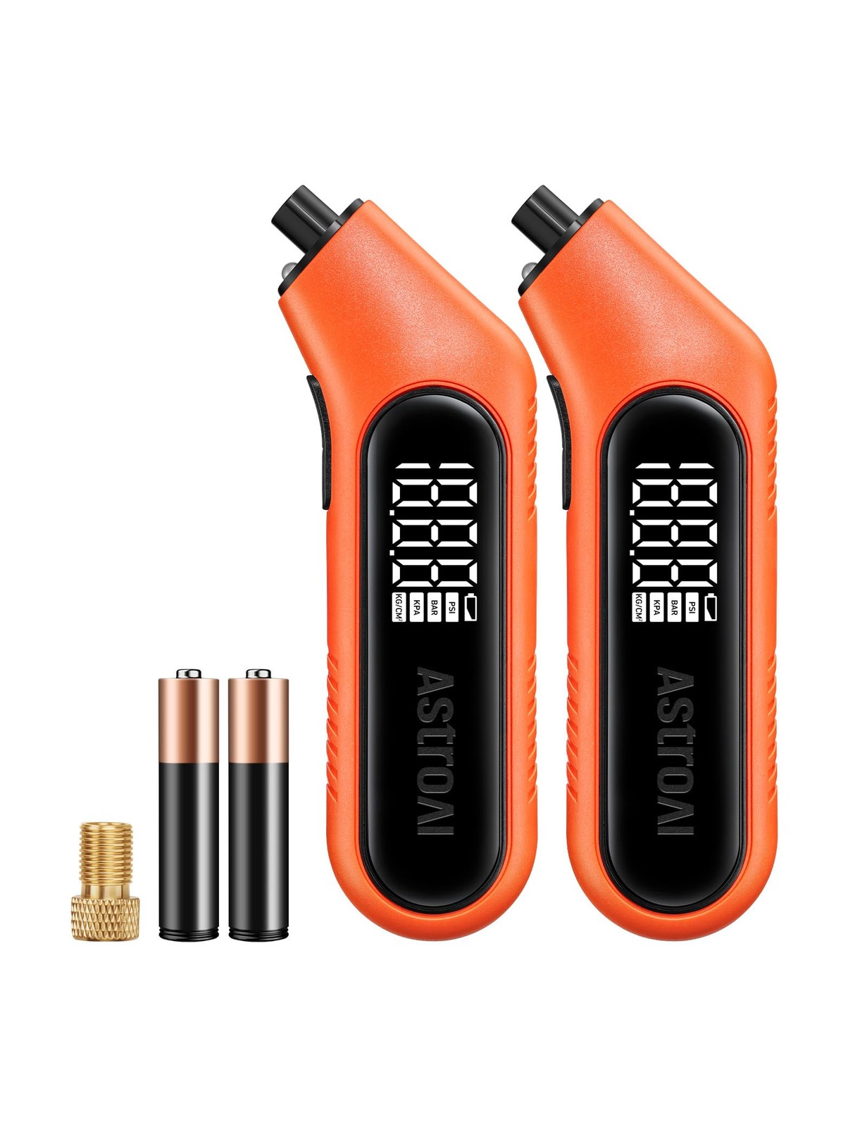AstroAI Digital Tire Pressure Gauge 3-300PSI Calibrated to 2 Pack, Orange