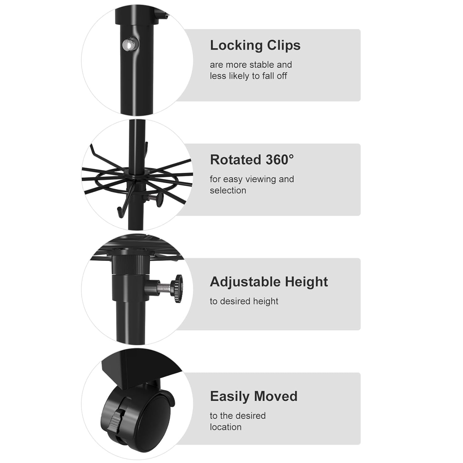 Retail Display Stand 7 Tier Rotating Rack for Store Display Shelves Jewelry Key