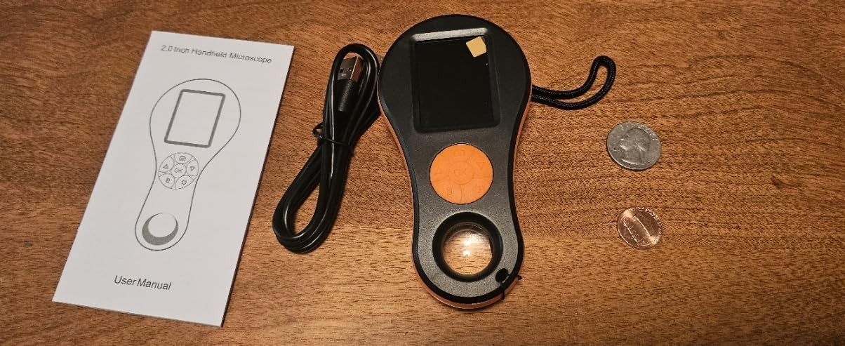 Digital Microscope Handheld 2.0 inch IPS Color Screen,Portable Orange