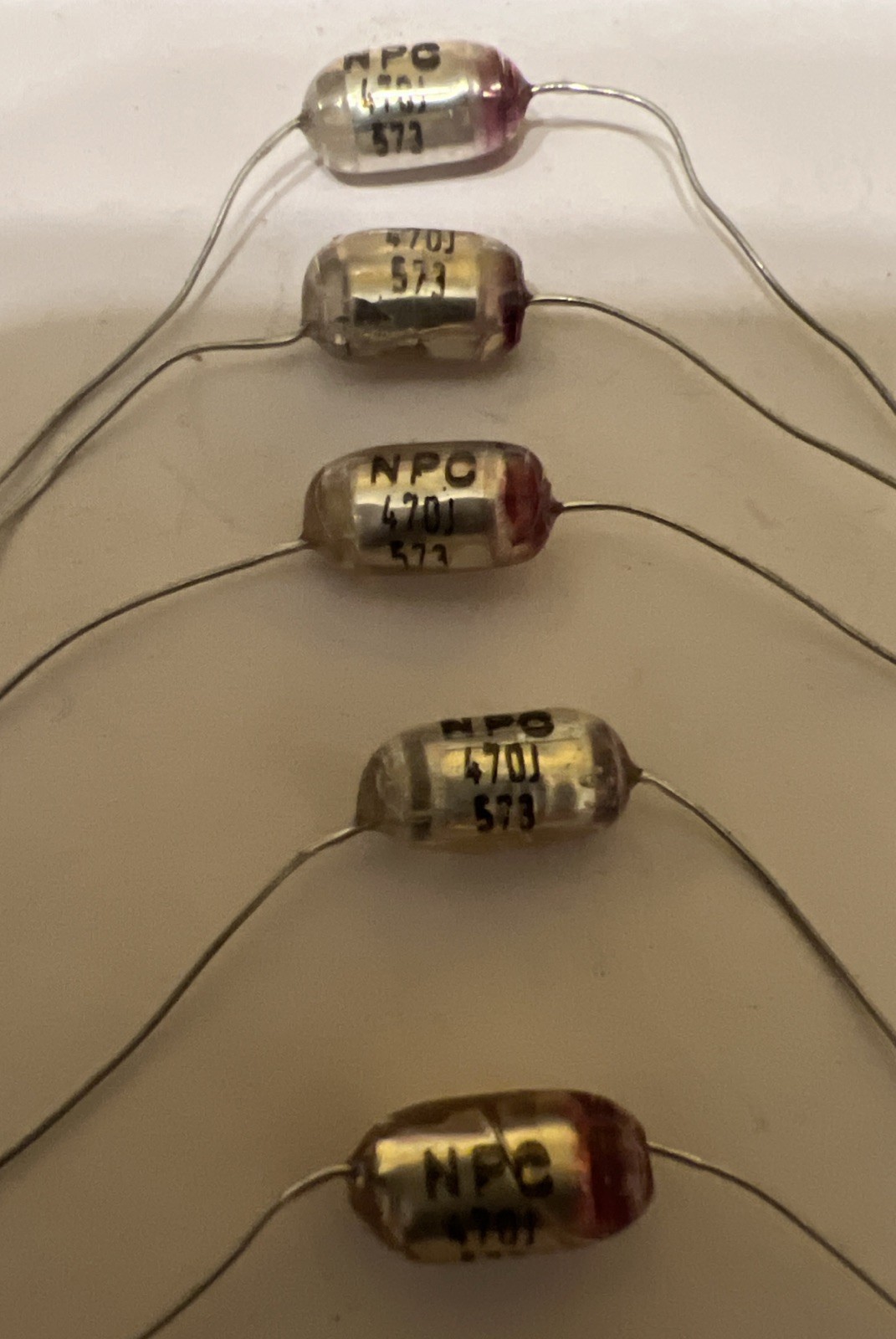 470 pF POLYSTYRENE FILM CAPACITOR 160 VOLTS 5% Tolerance New Lot of 5 by NPC