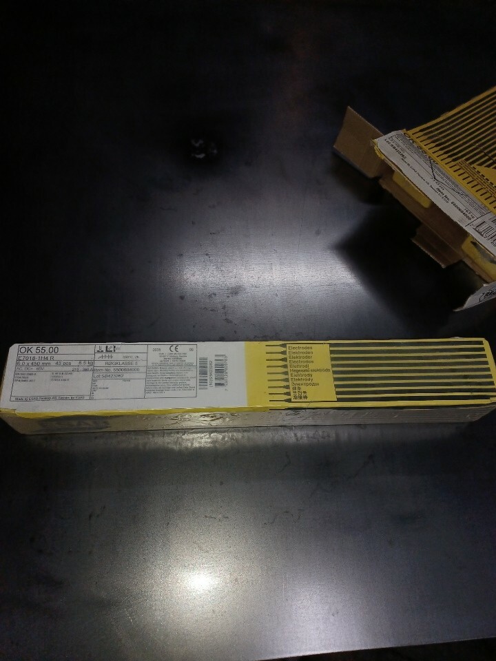 ESAB 1/4″x 18″ E7018-1H4 R, 14.3 lb box, 7018 welding electrodes