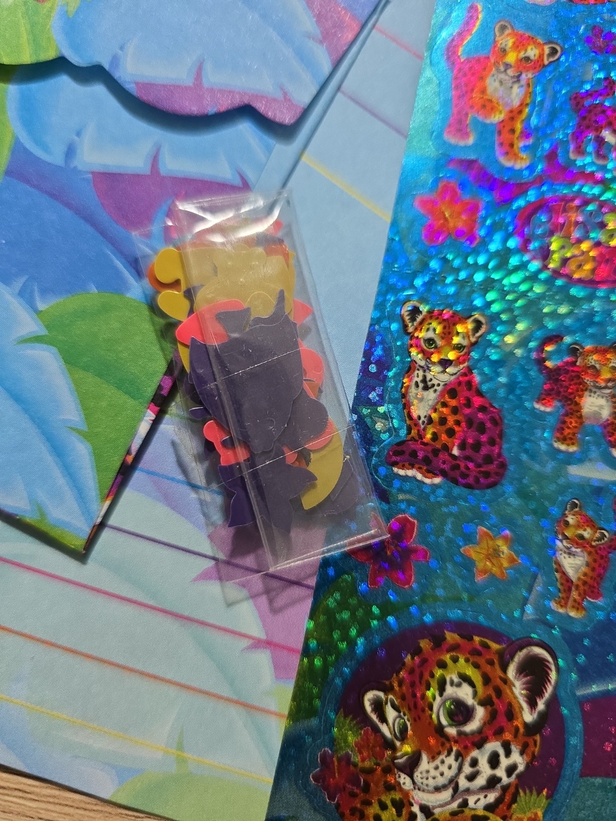 Vintage Lisa Frank Hunter The Tiger Mini Stationary Organizer *Rare* Lots Inside