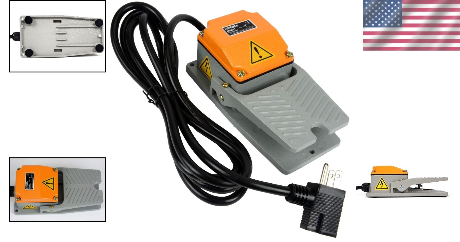 Professional Cast Aluminum Foot Switch – 15A, SPDT, Momentary, 10ft Cable