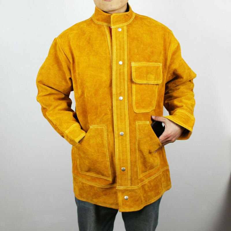 Leather Welding Work Jacket Split Welder Jacket Clothes For Men Women XXXL Size
