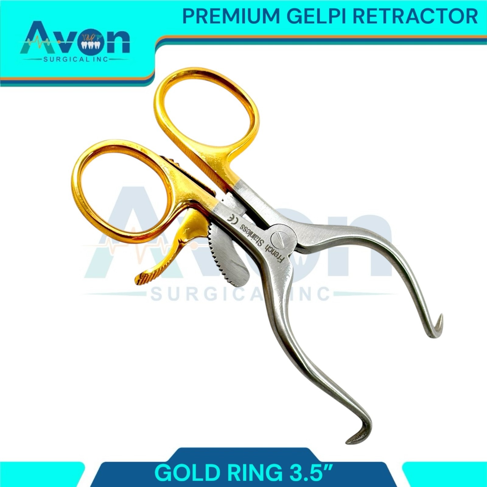3.5in Self Retaining Gelpi Pediatric Retractor Retainer, Small – Gold Handle,1pc