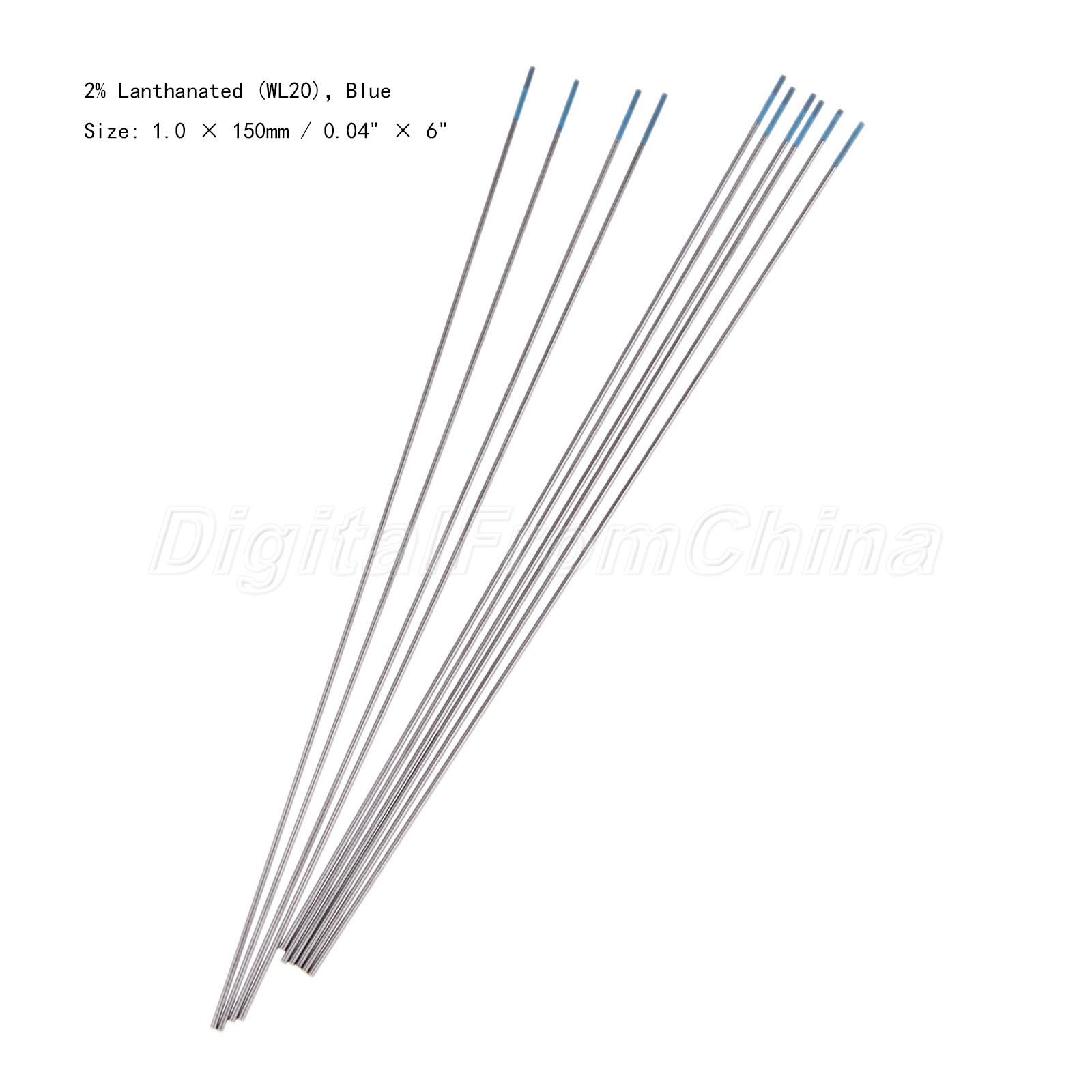 2% Lanthanated WL20 Blue Tip TIG Welding Tungsten Electrode 1.0mm x 150mm 10Pcs
