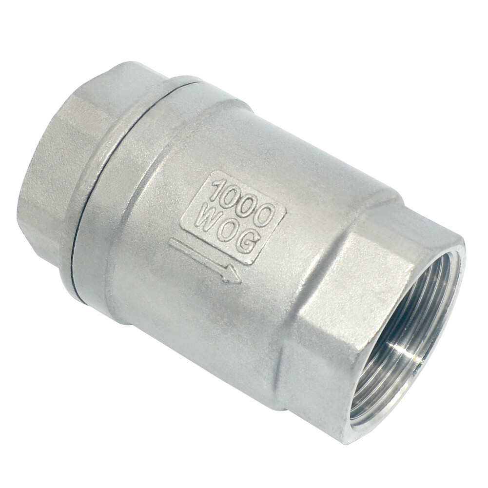 1.25″ 1-1/4 in inch Spring Loaded In-line NPT Thread Check Valve Stainless Steel