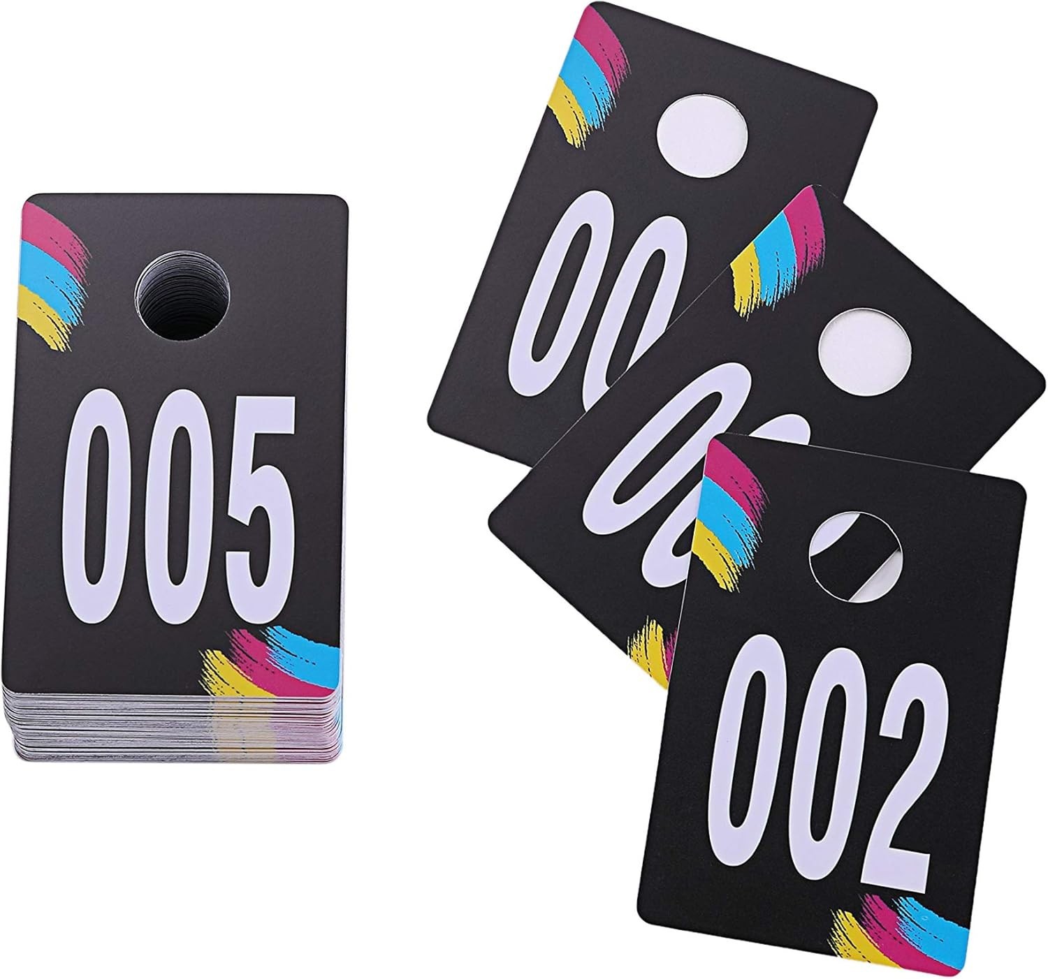 Live Plastic Number Tags, Normal and Reverse Mirror Image Coat Room Checks fo…