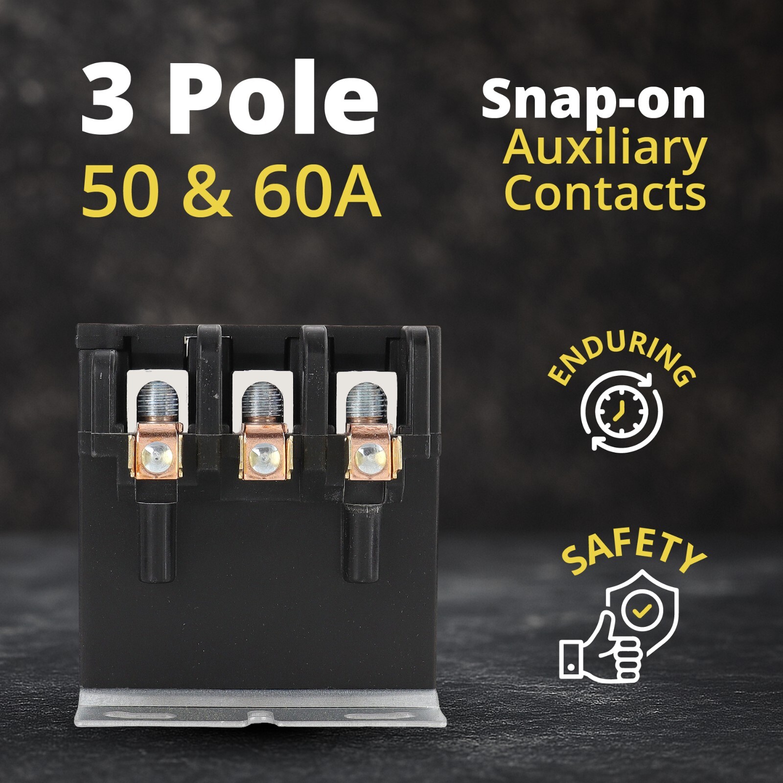 AC Contactor 60 Amp 75 RES 3 Pole 120V Coil – Definite Purpose UL Listed