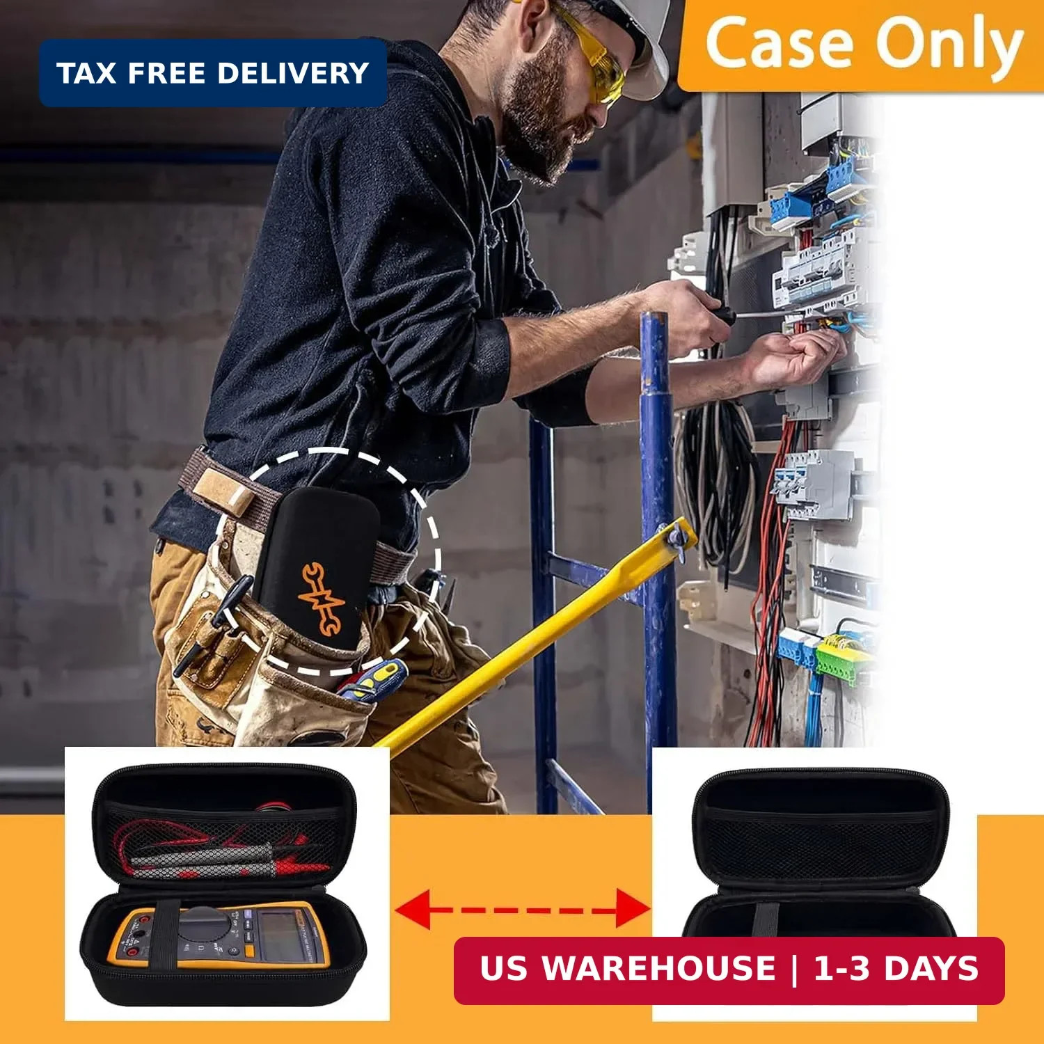 Klawdsky Hard Case for Fluke 117/115/116/114, Carrying Digital Multimeters Case,