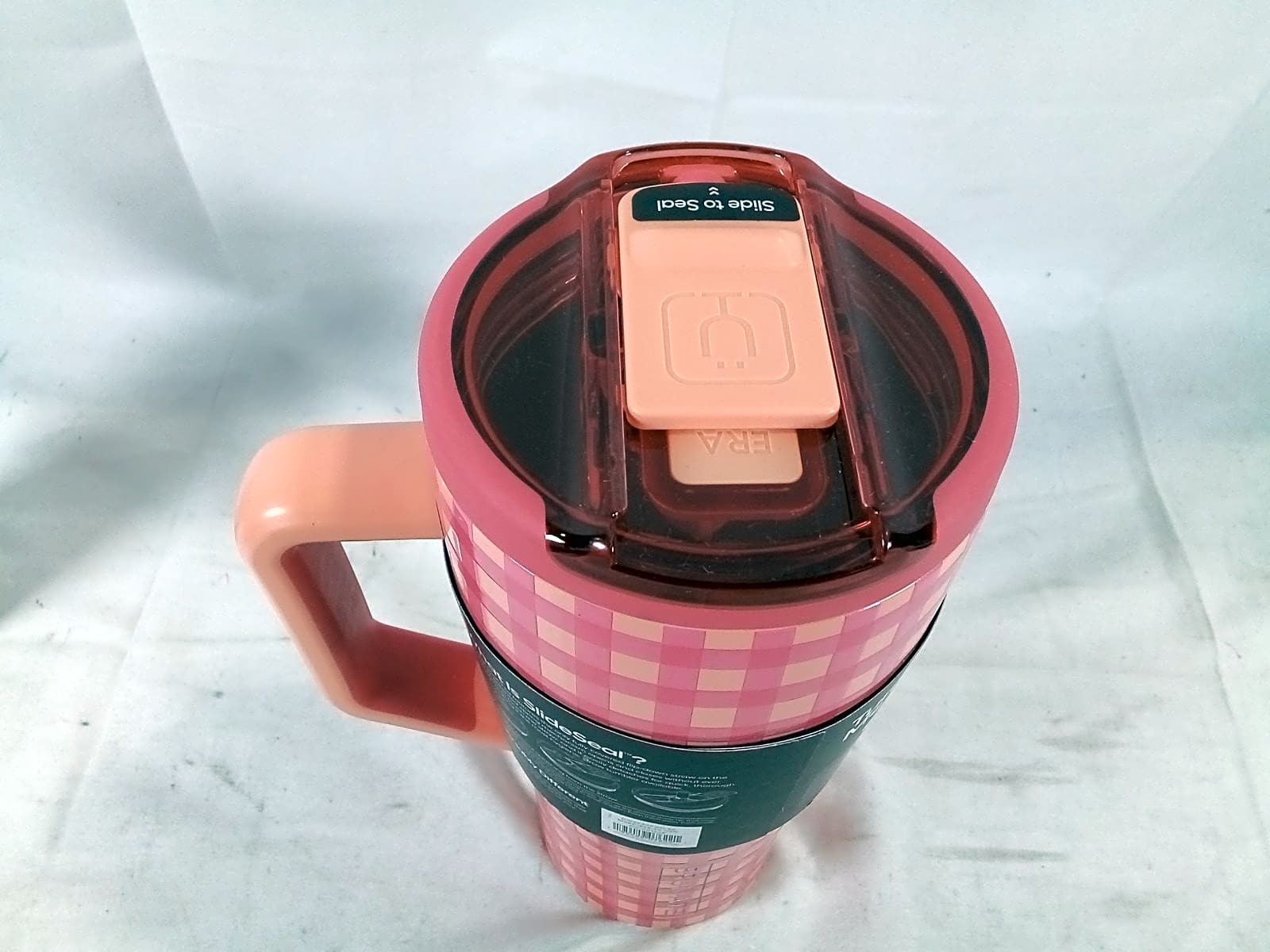 BrüMate Era Flip 30oz Leakproof Straw Tumbler – Peach/Pink Gingham Madi Nelson