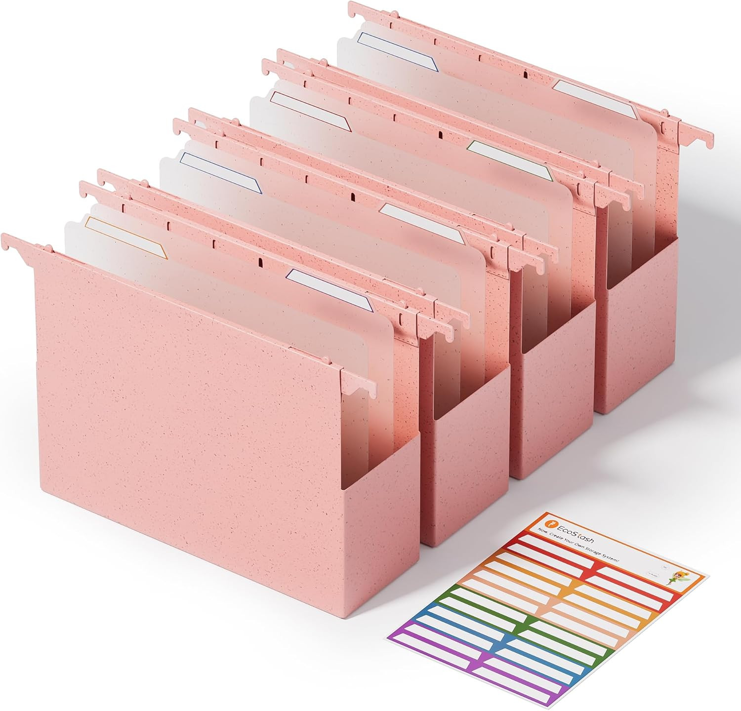Wheat Straw Extra Capacity Plastic Hanging File Folders, Reinforced