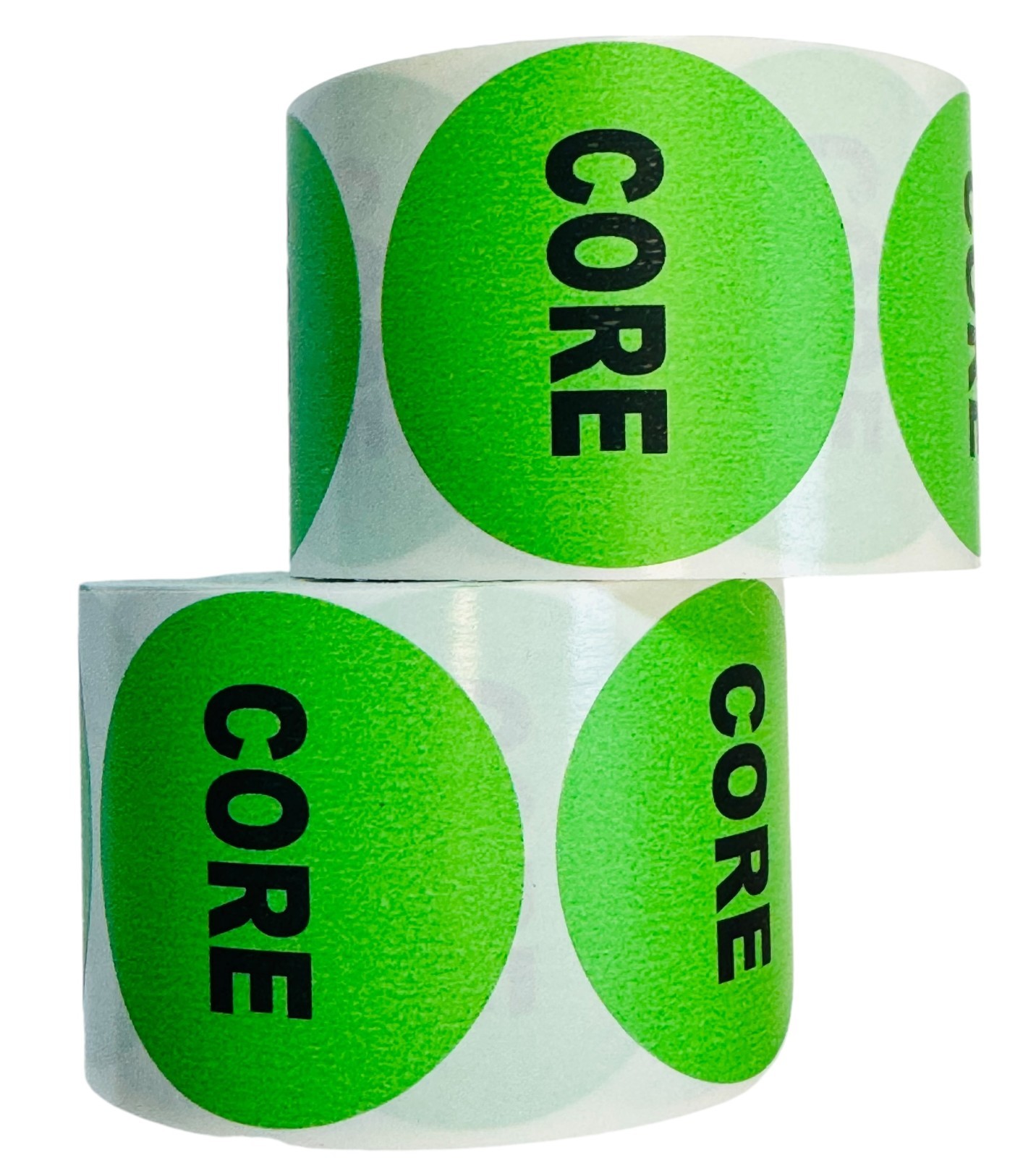 Core Labels – 2″ Round Return Automotive Parts 500 Each, 1-8 Rolls
