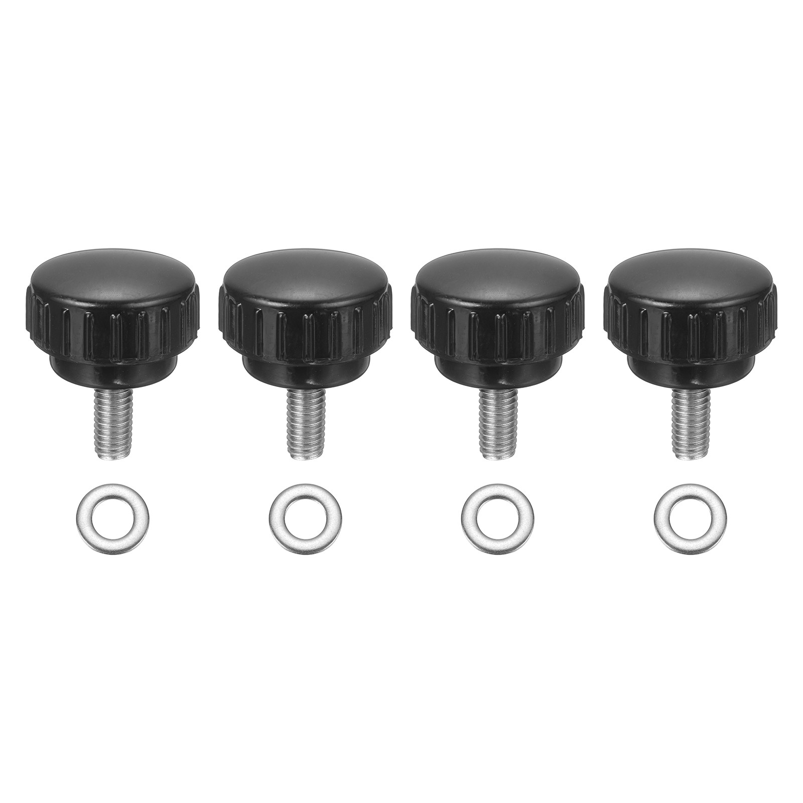 4Pcs Knurled Clamping Knobs, M6 x 12mm 25mm Width Handle Bolts Grip with Washers