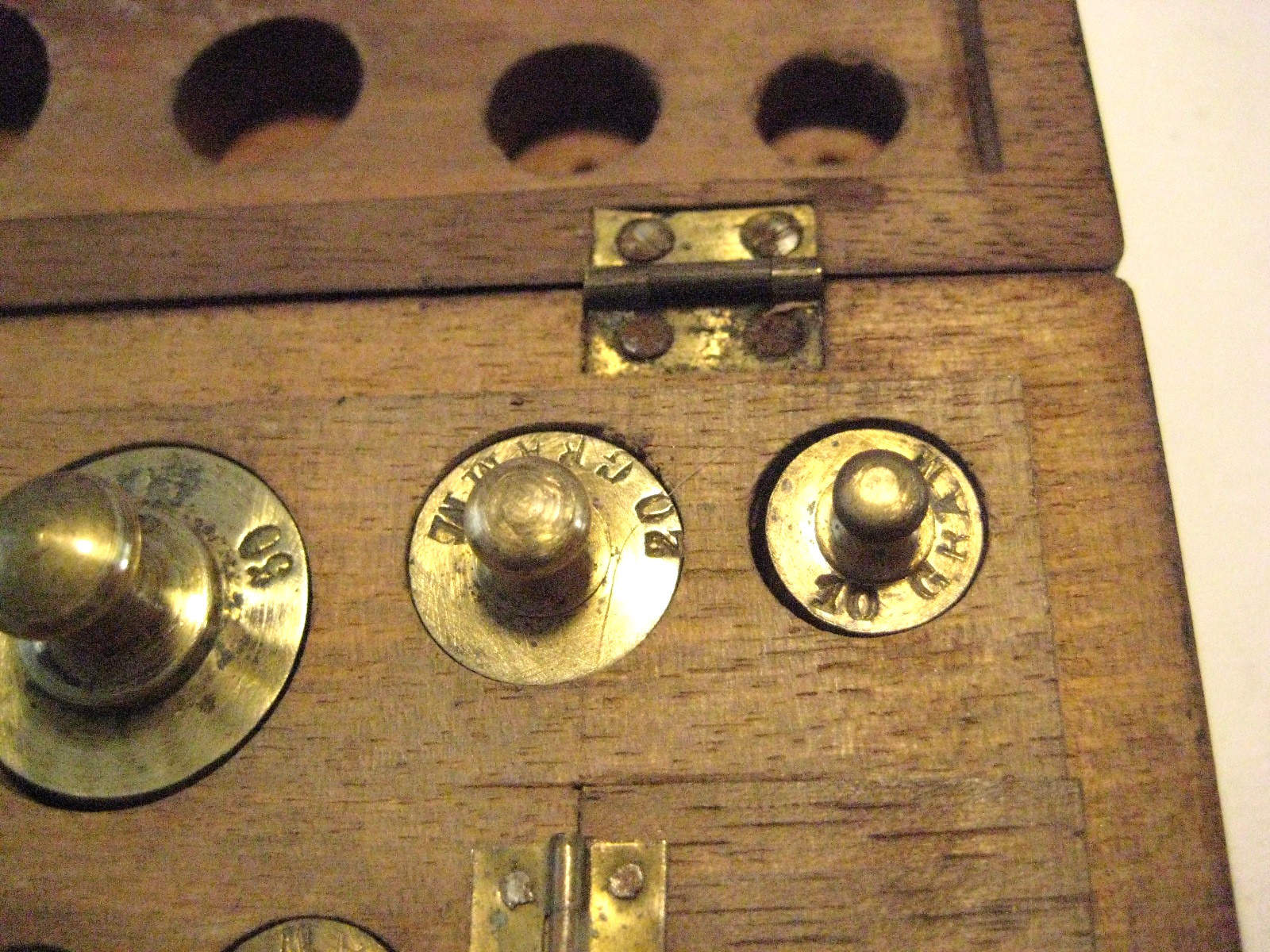 Antique Early 1900s Metric Weight set in Fitted Hardwood Box APOTHICARY