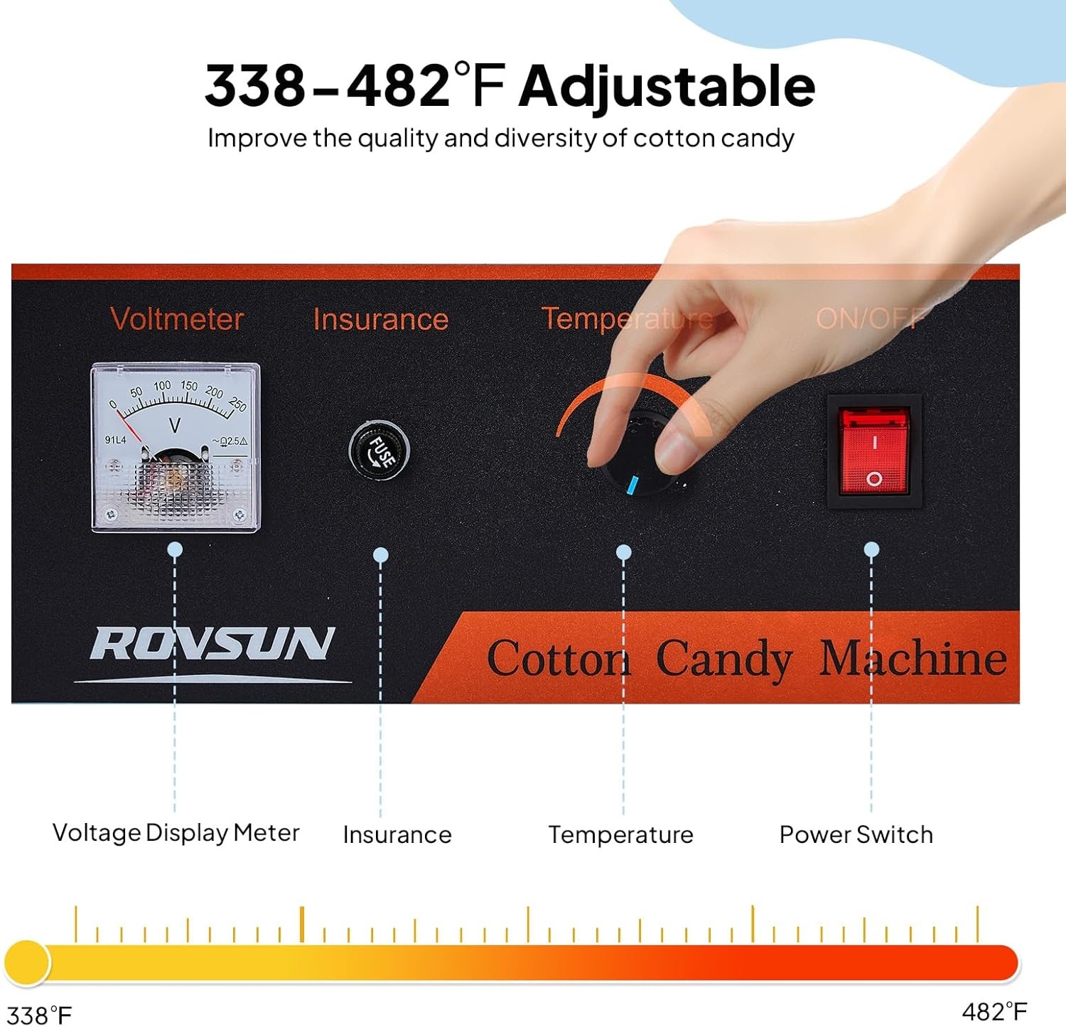 ROVSUN 15″ Commercial Cotton Candy Machine Maker Floss Pink 980W Family Party