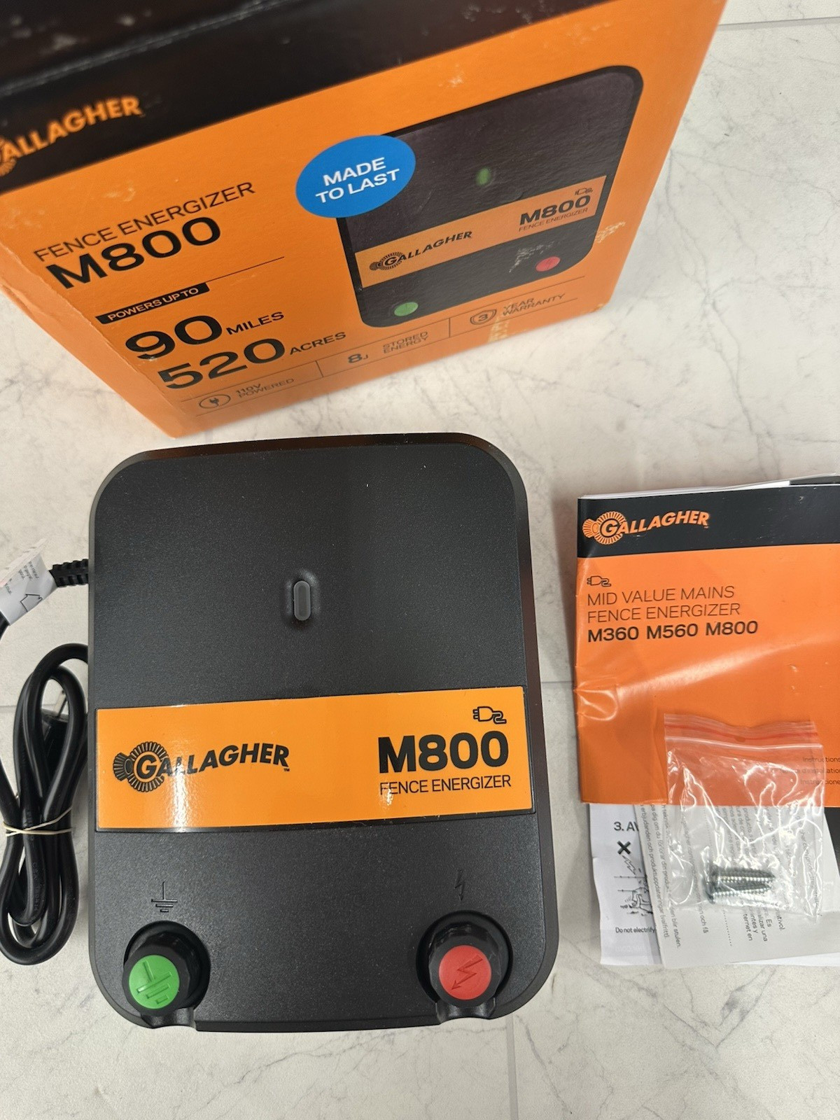 GALLAGHER M800 ELECTRIC FENCE ENERGY NEW IN OPENED BOX