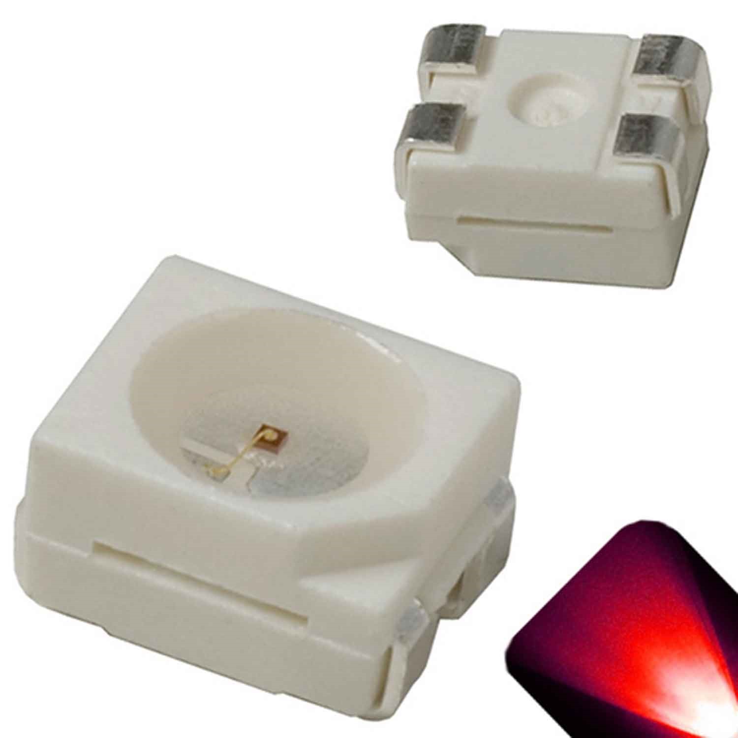 100 x LED PLCC4 1210 3528 Red SMD LEDs Light Super Ultra Bright Light Car PLCC-4