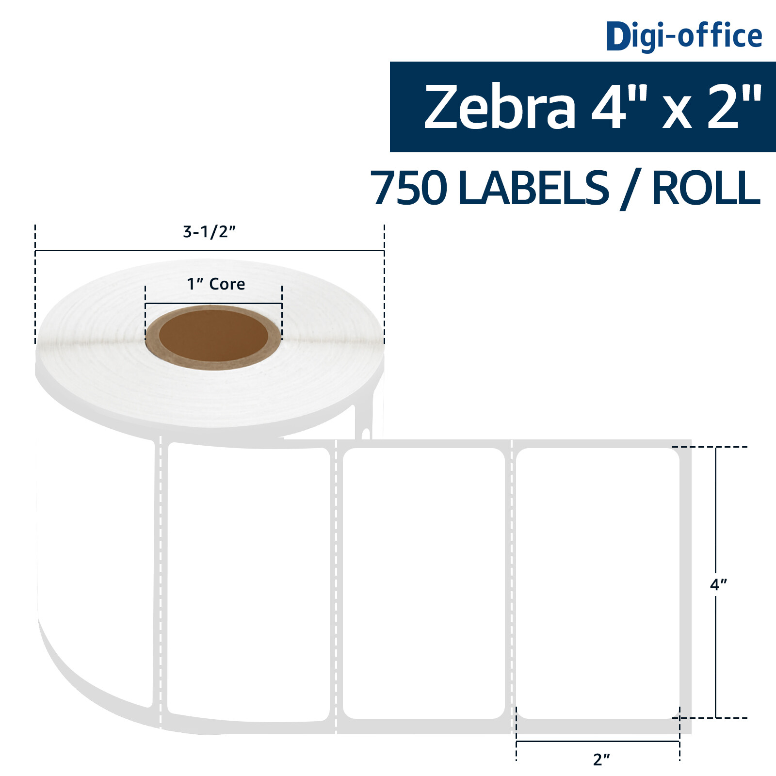 4″x2″ (102 mm x 51 mm) Barcode Shipping & Multipurpose Labels For Zebra & Rollo