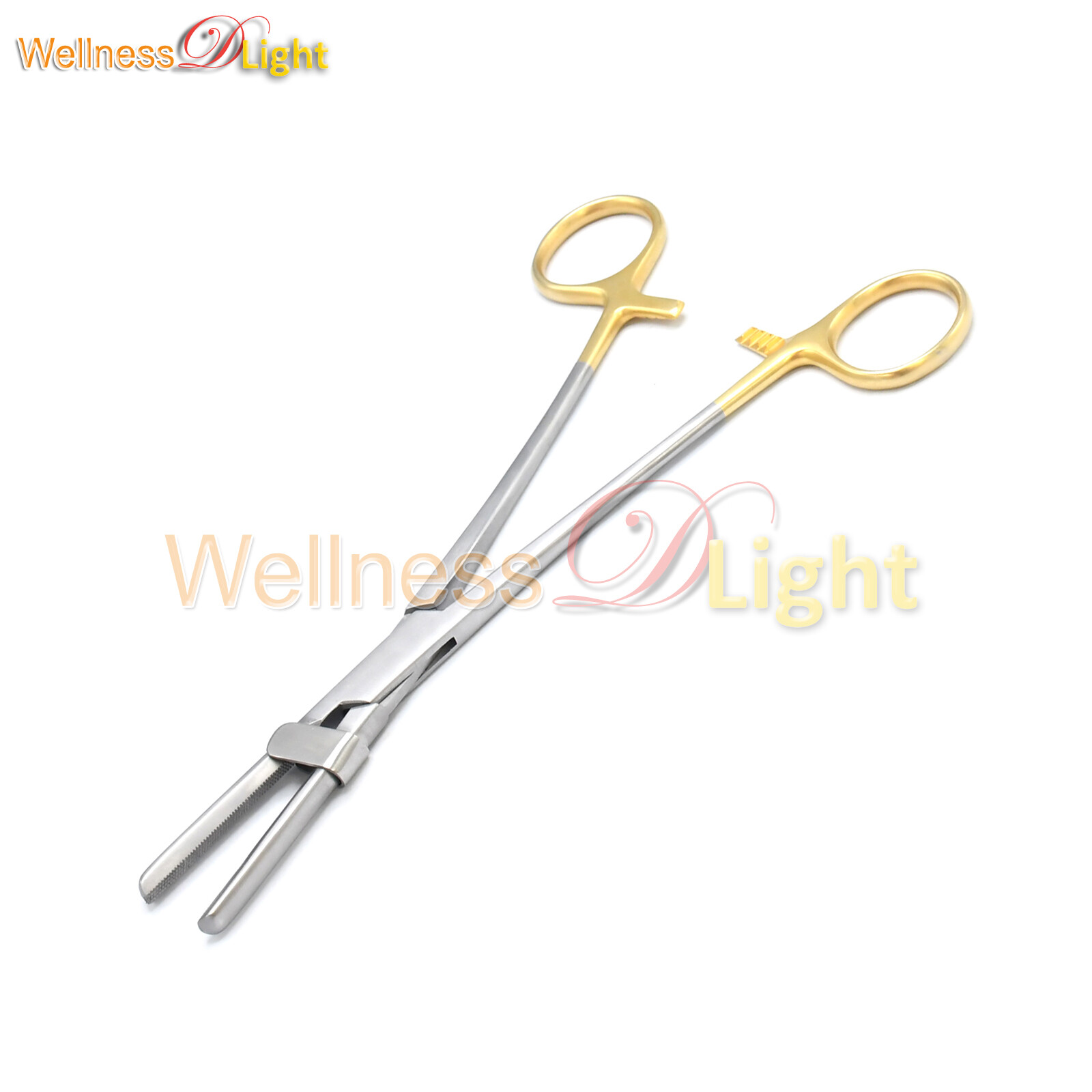 Tube Occluding Clamps Forceps 8″ Gold Handle Serrated Jaws Surgical DS-1377