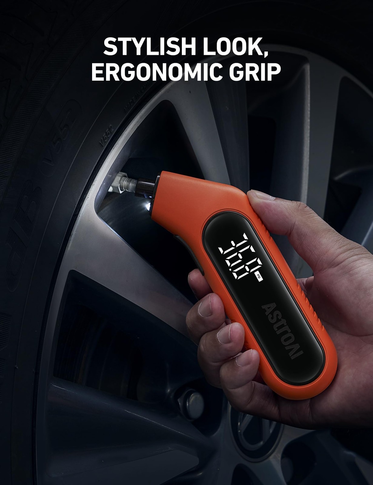 AstroAI Digital Tire Pressure Gauge 3-300PSI Calibrated to 2 Pack, Orange