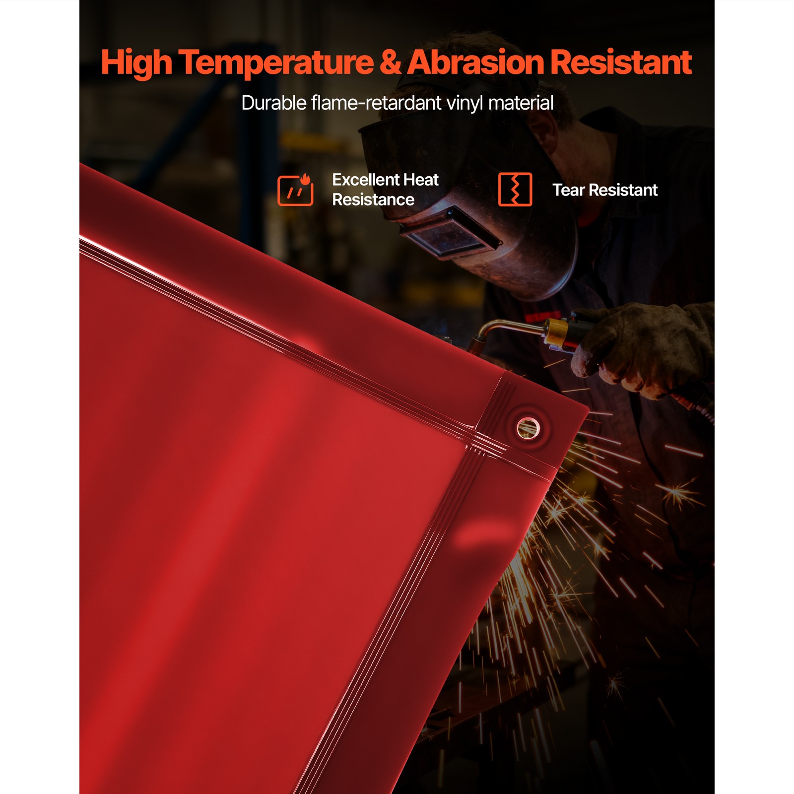 Uimoso 2PCS Welding Screen 6 x 8FT Flame-Resistant Vinyl Curtain