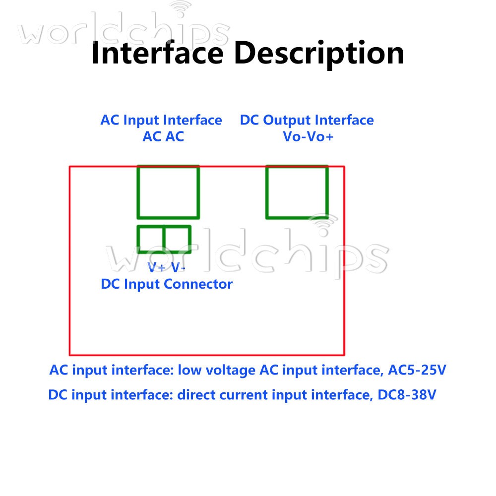 AC 5-25V/DC 8-38V To DC 3.3-32V Buck Power Module Adjustable Voltage Regulator