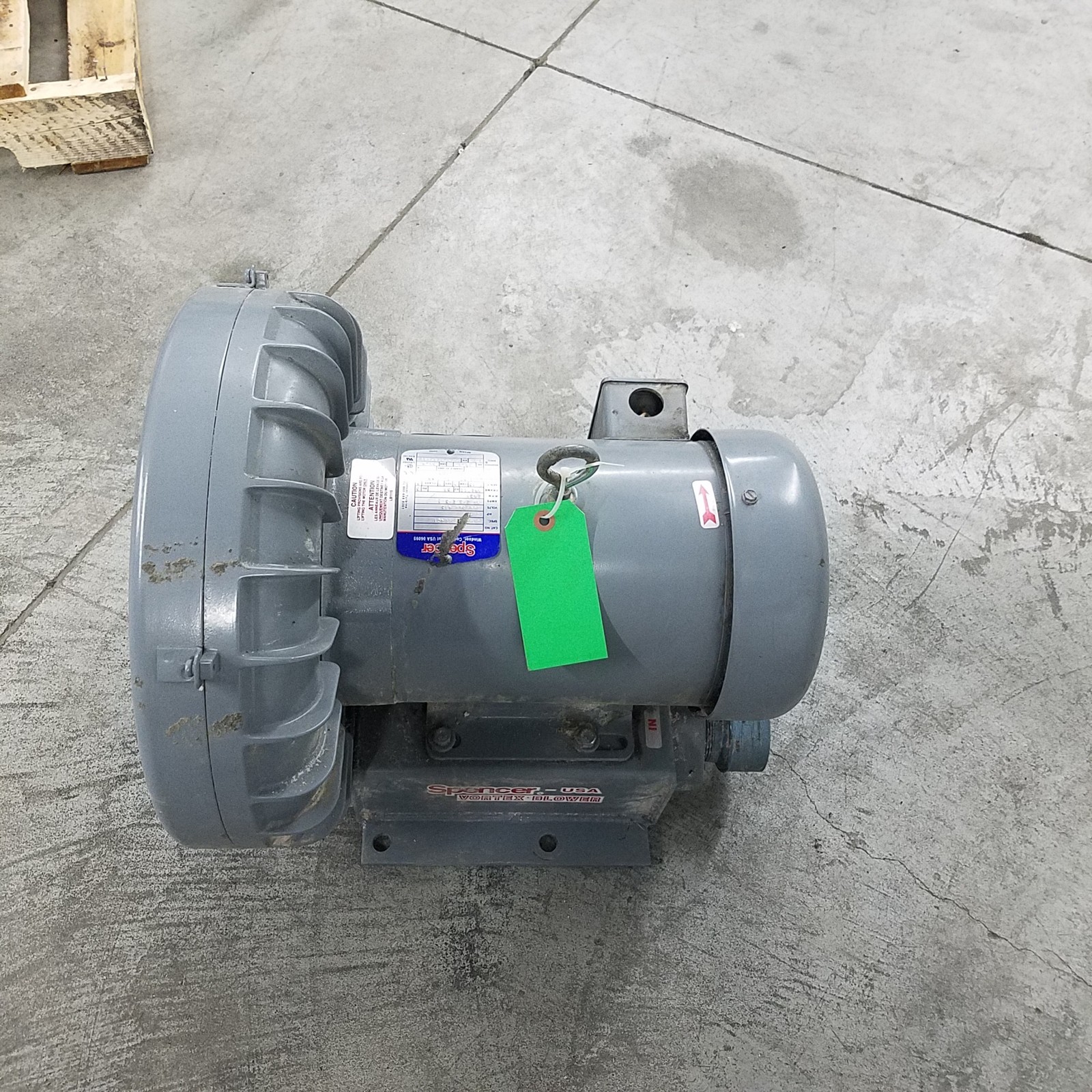 Spencer Vortex VB030B-011 Regenerative Blower, 210CFM, 4HP, 200-230/460V AC.