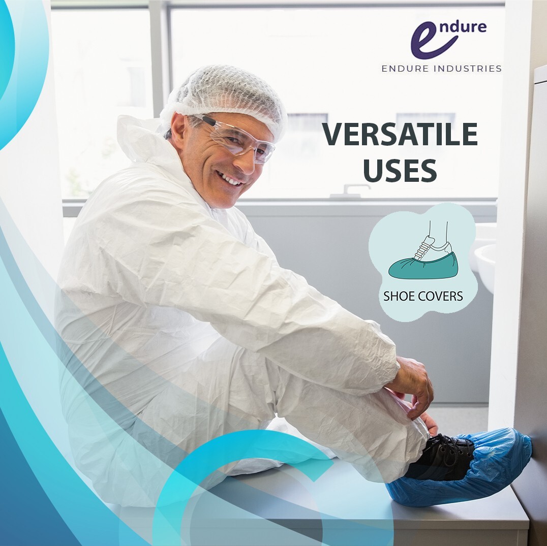 Disposable Waterproof Shoe Cover Nonwoven PP, Anti-Skid, Case of 400 Blue & Pink