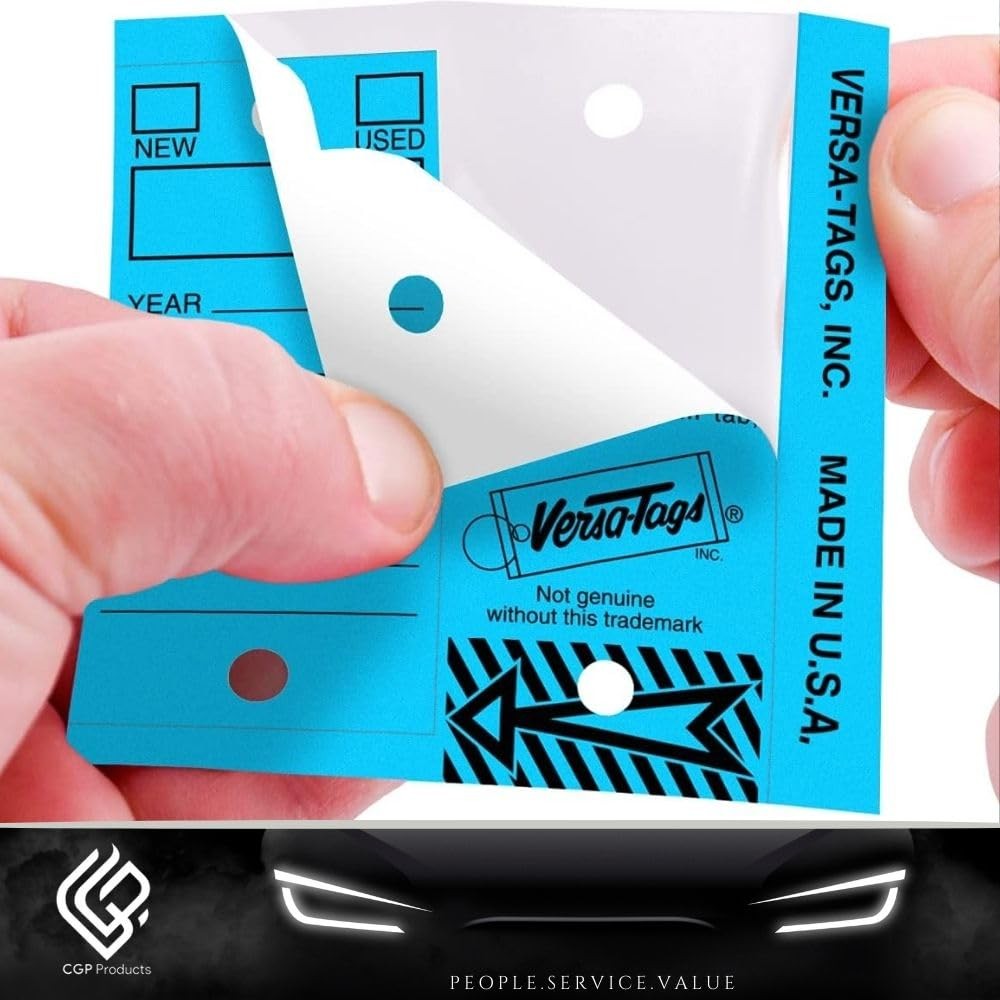 1 Box 250 Tags Genuine VersaTag Blue Auto Dealership Laminated Paper Key Tags
