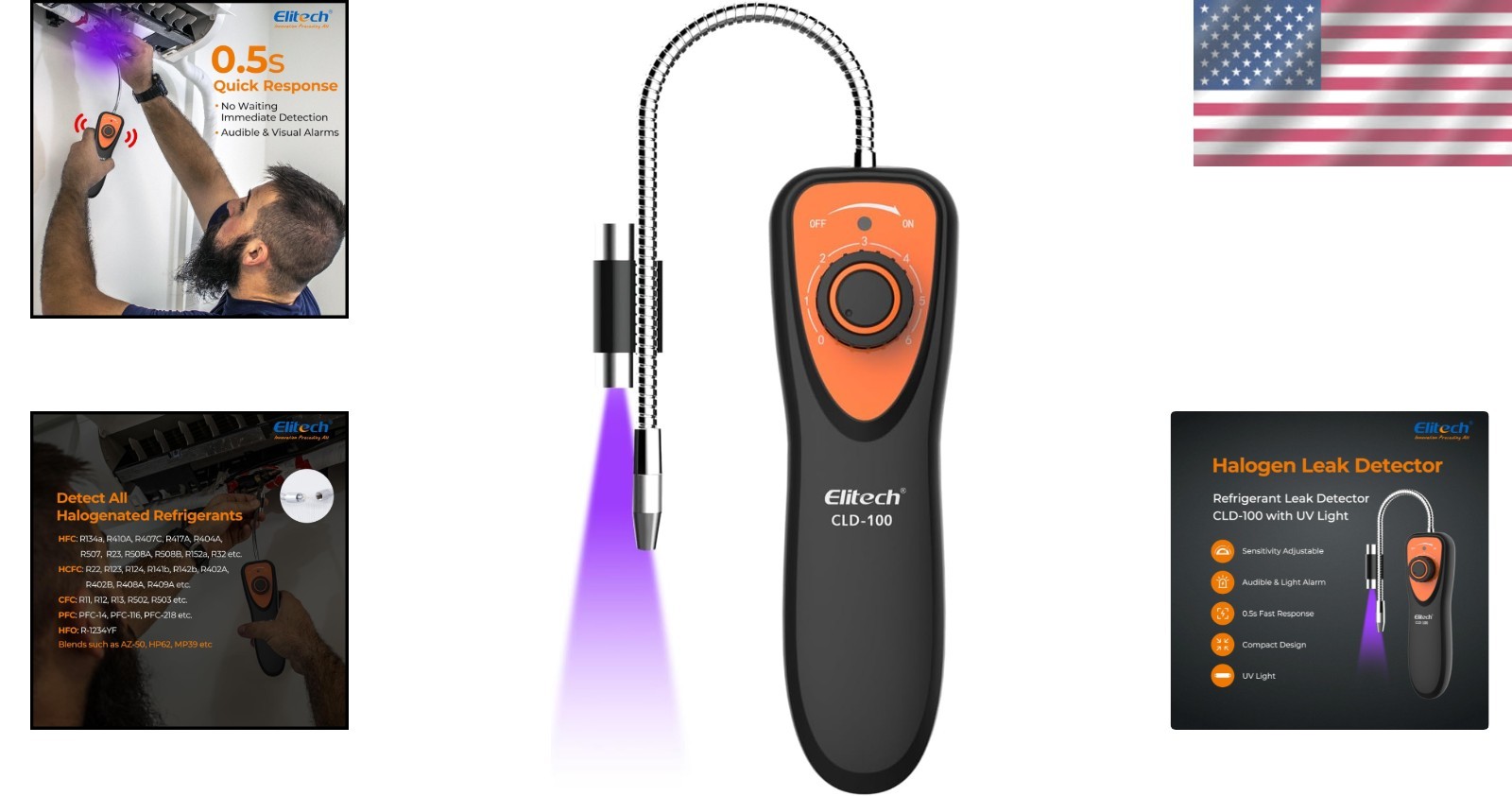 Professional CLD-100 Freon Leak Detector with UV Lamp – Perfect for Technicians